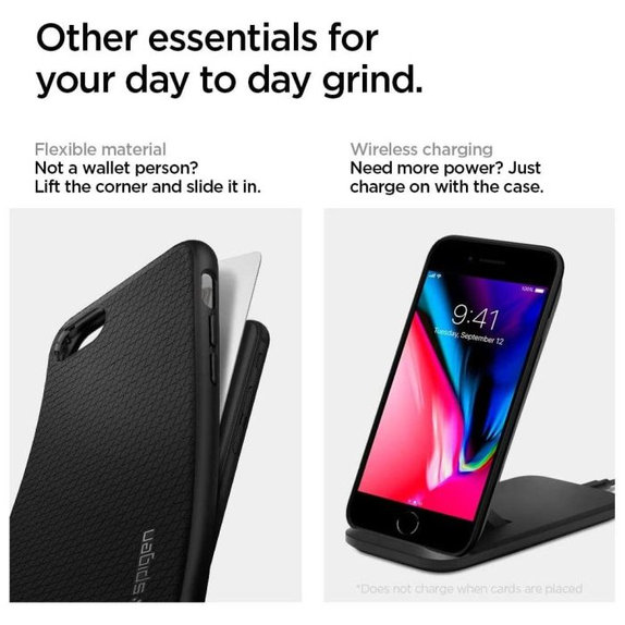 Spigen - Pouzdro Liquid Air pro iPhone 7, 8, SE 2020 & SE 2022, černá