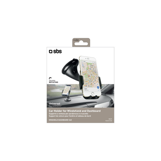 SBS - Držák do auta, univerzální FREEWAY s přísavkou, černý