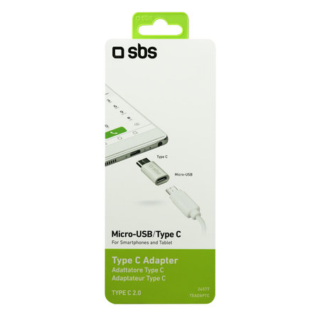 SBS - Adaptér Micro-USB / USB-C, bílá