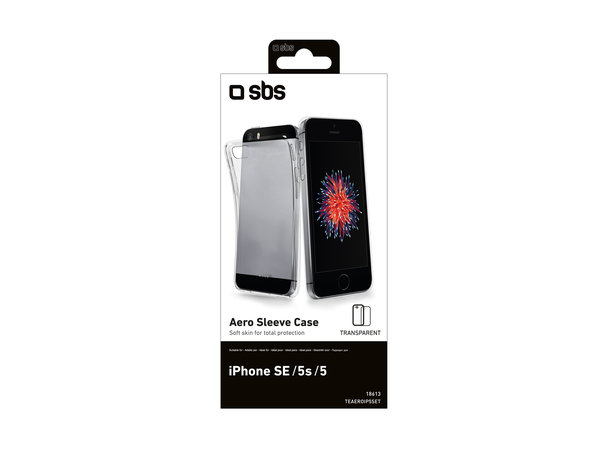 SBS - Aero Pouzdro pro Apple iPhone 5, 5s a SE 2016, transparentí