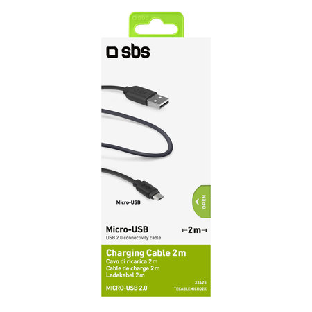 SBS - Micro-USB / USB Kabel (2m), černá