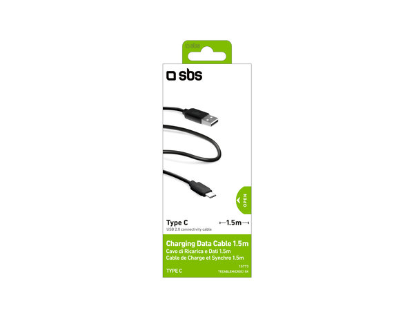 SBS - USB-C / USB Kabel (1.5m), černá
