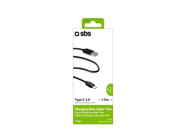 SBS - USB-C / USB Kabel (1.5m), černá