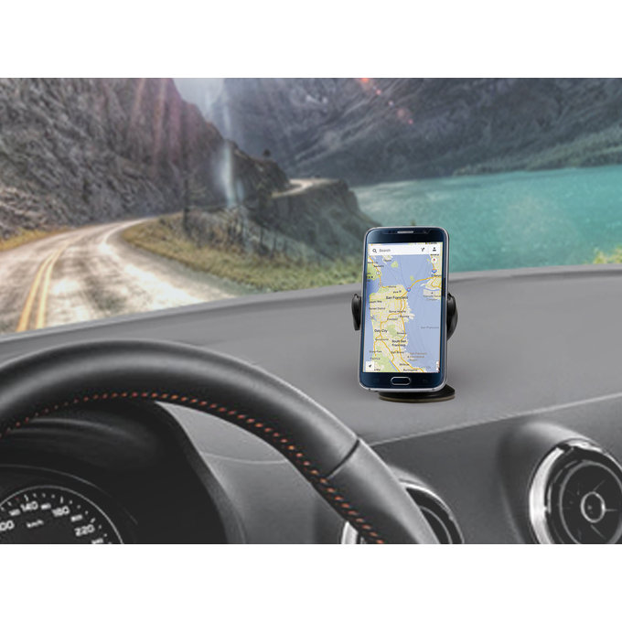 SBS - Univerzální držák do auta ONE TOUCH s přísavkou, černý