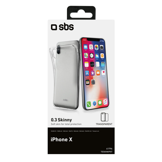 SBS - Skinny Pouzdro pro iPhone X, XS a 11 Pro, transparentí