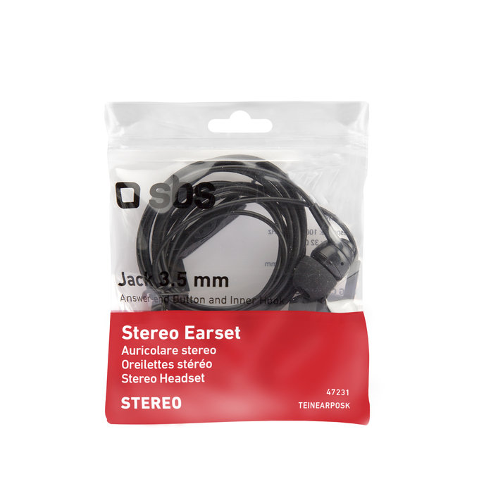 SBS - Sluchátka s mikrofonem, černá