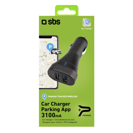 SBS - Autonabíječka 2x USB, 3.1A, černá