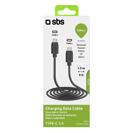 SBS - USB-C / USB-C Kabel (1.5m), černá