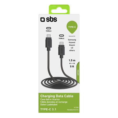 SBS - USB-C / USB-C Kabel (1.5m), černá