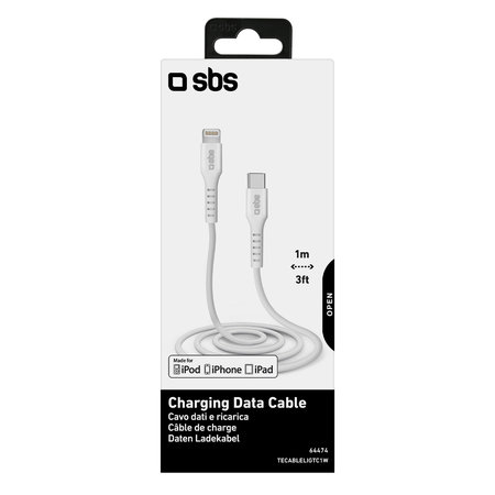 SBS - Lightning / USB-C Kabel (1m), bílá