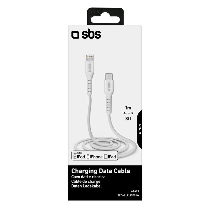 SBS - Lightning / USB-C Kabel (1m), černá