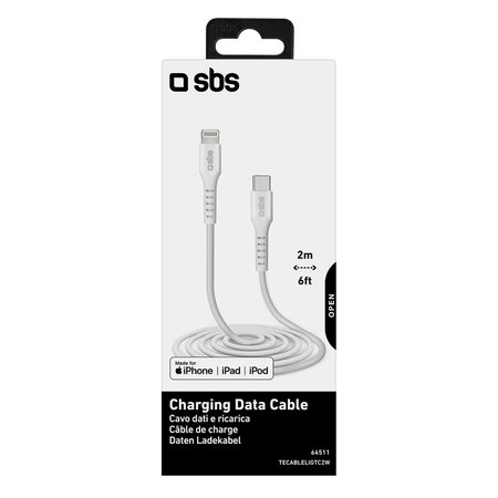 SBS - Lightning / USB-C Kabel (2m), bílá