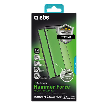 SBS - Tvrzené Sklo 4D Full Glass Case Friendly pro Samsung Galaxy Note 10+, černá