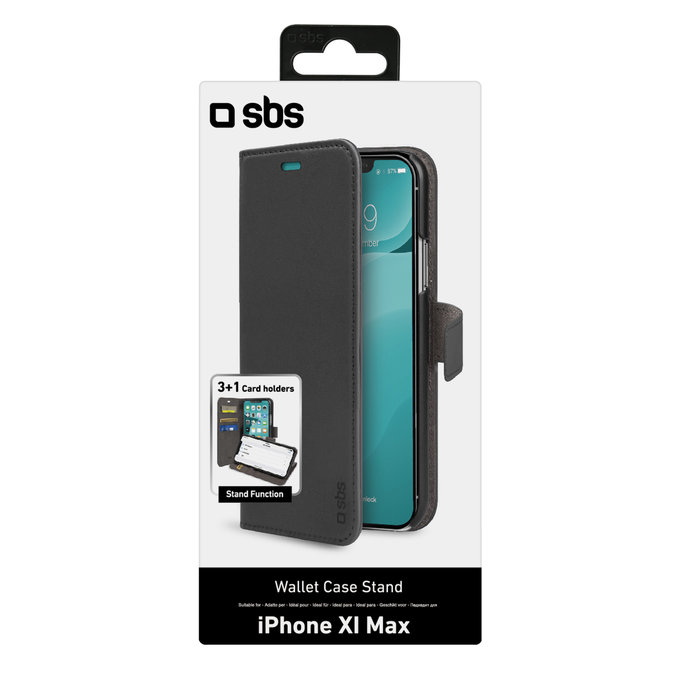 SBS - Pouzdro Wallet Stand pro iPhone 11 Pro Max, černá