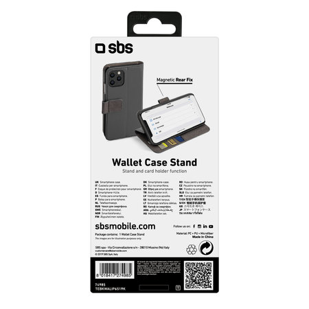 SBS - Pouzdro Wallet Stand pro iPhone 11 Pro Max, černá