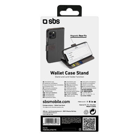 SBS - Pouzdro Wallet Stand pro iPhone 11 Pro, černá