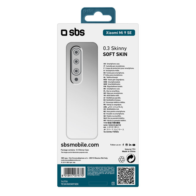 SBS - Pouzdro Skinny pro Xiaomi MI 9 SE, transparentí