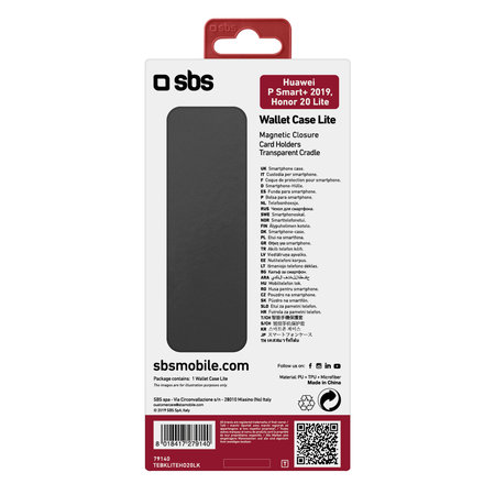 SBS - Pouzdro Book pro Honor 20 Lite/Huawei P Smart+ 2019, černá