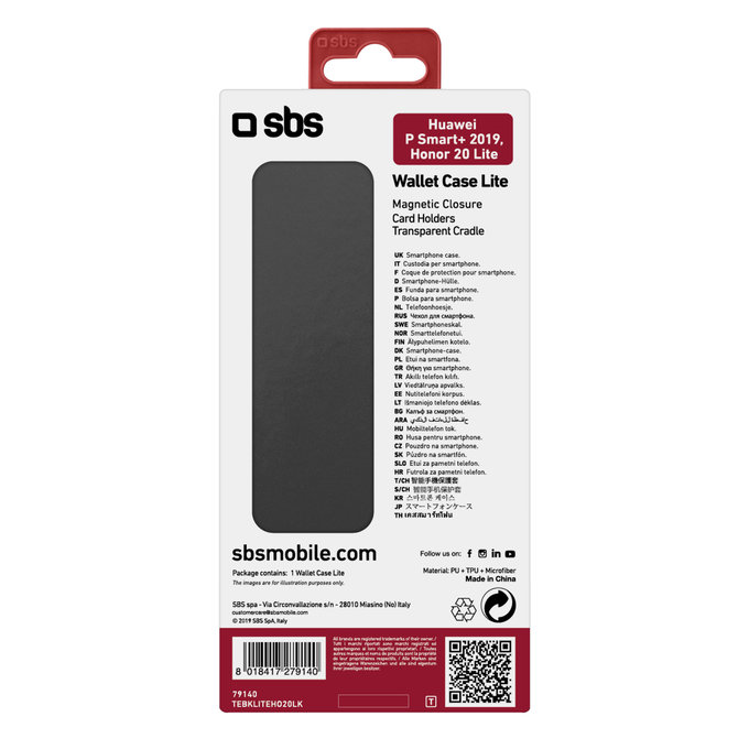 SBS - Pouzdro Book pro Honor 20 Lite/Huawei P Smart+ 2019, černá