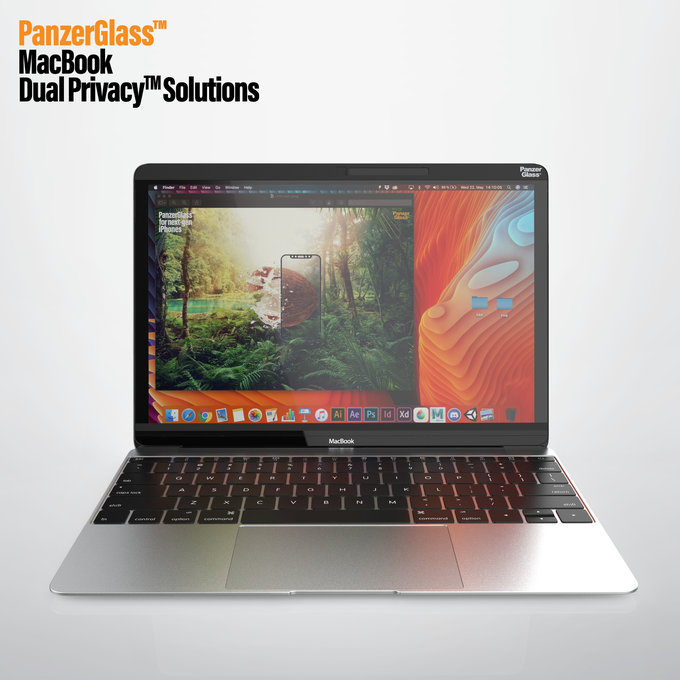 PanzerGlass - Tvrzené sklo Dual Privacy 12 '' pro MacBook, černá