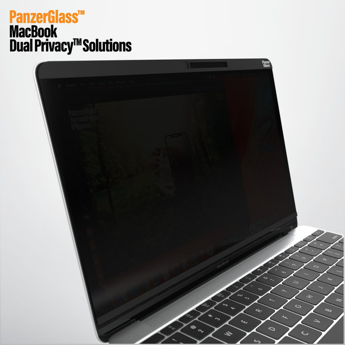 PanzerGlass - Tvrzené sklo Dual Privacy 12 '' pro MacBook, černá