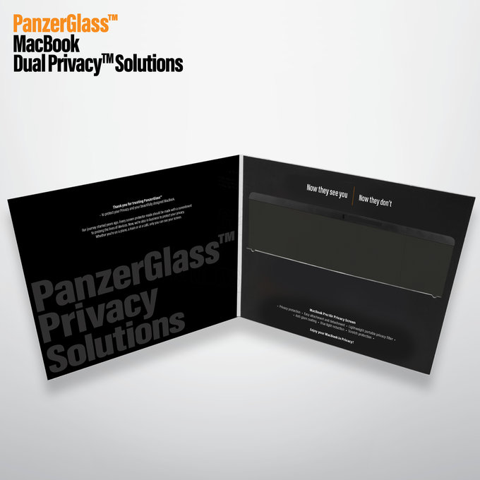 PanzerGlass - Tvrzené sklo Dual Privacy 12 '' pro MacBook, černá
