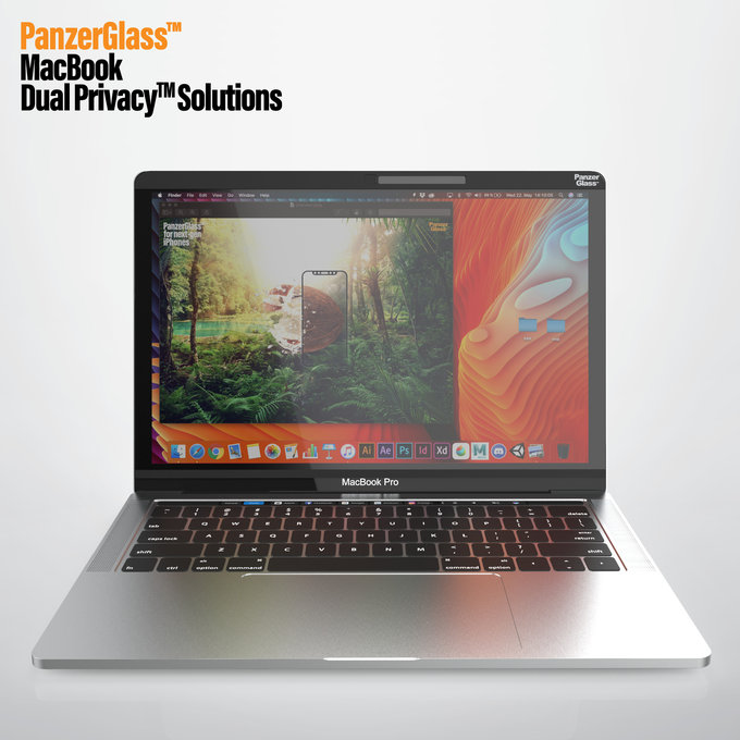 PanzerGlass - Tvrzené sklo Dual Privacy 13 '' pro MacBook / Air / Pro, černá