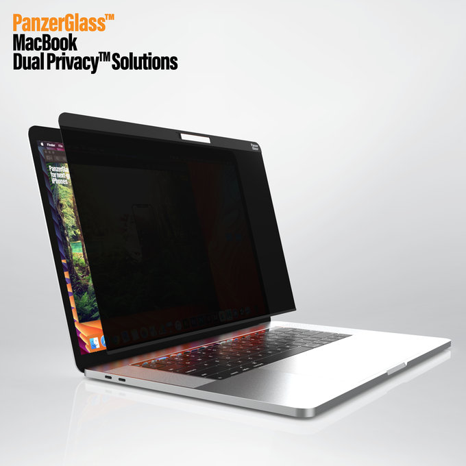 PanzerGlass - Tvrzené sklo Dual Privacy 15 '' pro MacBook Pro, černá