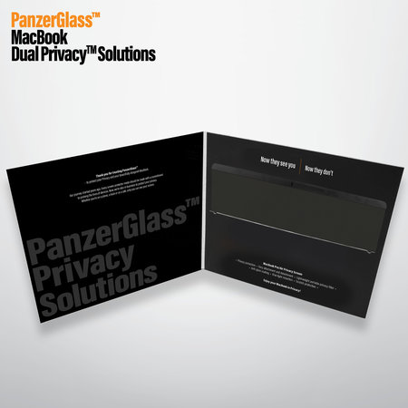 PanzerGlass - Tvrzené sklo Dual Privacy 15 '' pro MacBook Pro, černá