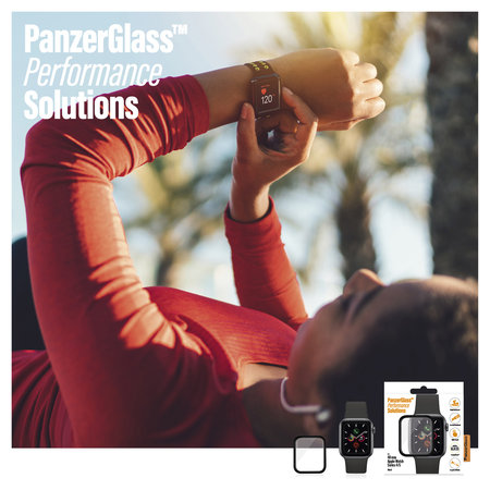 PanzerGlass - Tvrzené Sklo Full Silicone pro Apple Watch Series 4, 5, 6, SE (1st gen) a SE (2nd gen) 40mm, černá