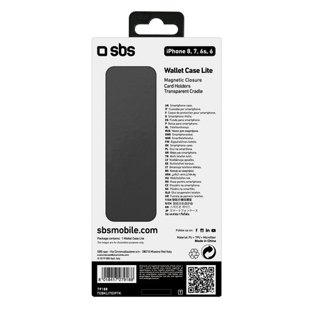 SBS - Pouzdro Book Wallet Lite pro iPhone 6, 6s, 7, 8, SE 2020 a SE 2022, černá