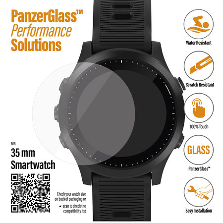 PanzerGlass - Tvrzené sklo Flat glass pro Garmin SmartWatch 35 mm, čirá