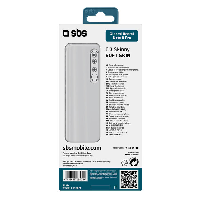 SBS - Pouzdro Skinny pro Xiaomi Redmi Note 8 Pro, transparentí