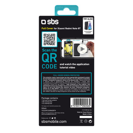 SBS - Tvrzené sklo Full Cover pro Xiaomi Redmi Note 8T, černá