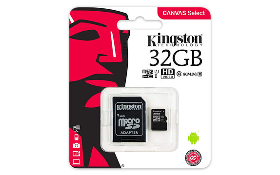 Kingston - MicroSDHC Paměťová Karta Canvas Select Plus 32 GB + SD Adaptér