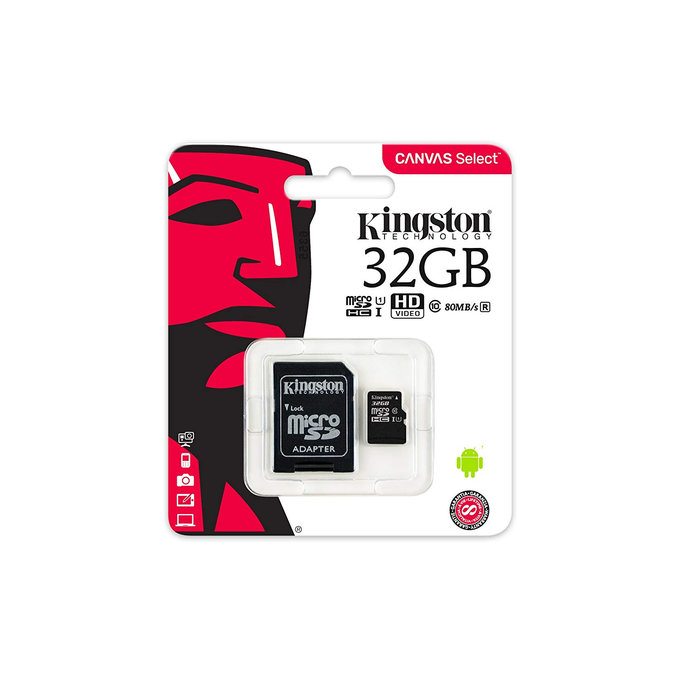 Kingston - MicroSDHC Paměťová Karta Canvas Select Plus 32 GB + SD Adaptér