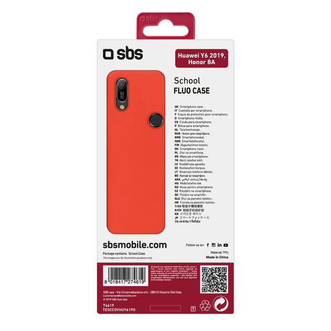 SBS - Pouzdro School pro Huawei Y6 2019/Honor 8A, oranžová