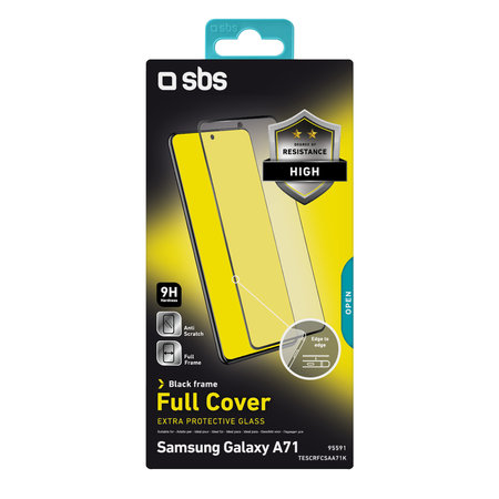 SBS - Tvrzené sklo Full Cover pro Samsung Galaxy A71, černá