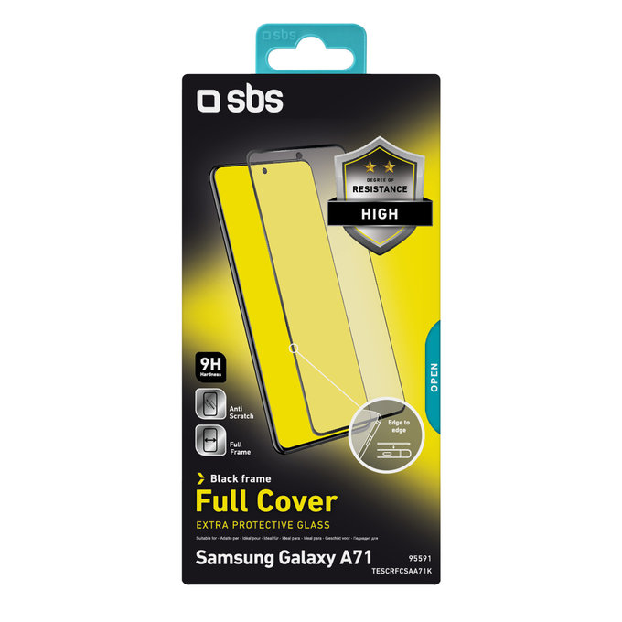 SBS - Tvrzené sklo Full Cover pro Samsung Galaxy A71, černá