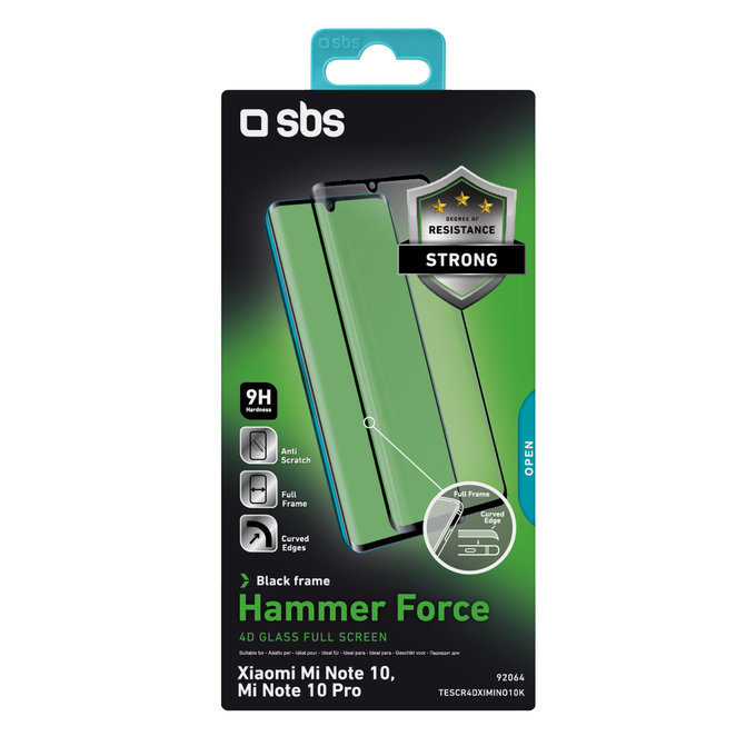 SBS - Tvrzené Sklo 4D Full Glass pro Xiaomi Mi Note 10, Mi Note 10 Pro, černá