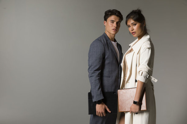 MODE - Kožený náramek Bornholm pro Apple Watch 44 mm, dark brown / silver