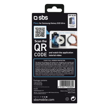 SBS - Tvrzené Sklo Flexi pro Samsung Galaxy S20 Ultra, černá