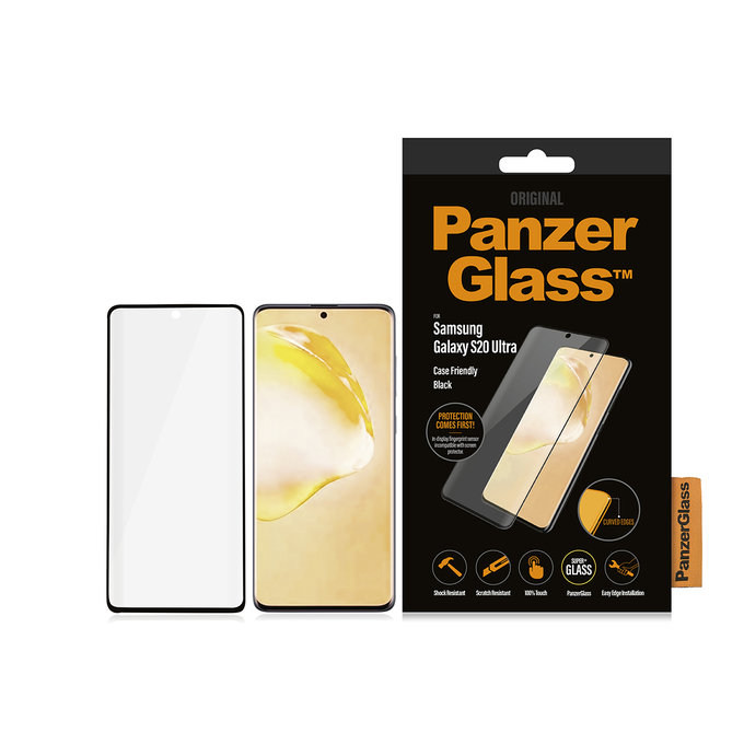 PanzerGlass - Tvrzené Sklo Case Friendly pro Samsung Galaxy S20 Ultra, black