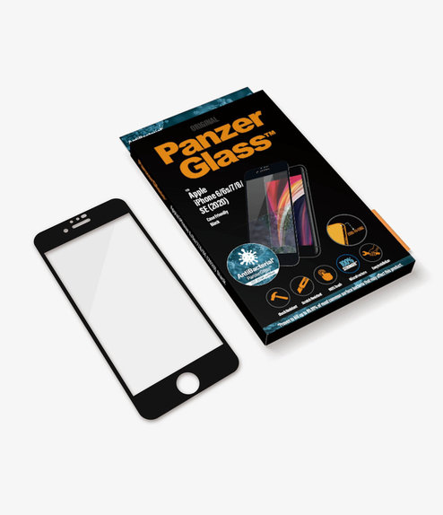 PanzerGlass - Tvrzené Sklo Case Friendly AB pro iPhone 6, 6s, 7, 8, SE 2020 a SE 2022, černá