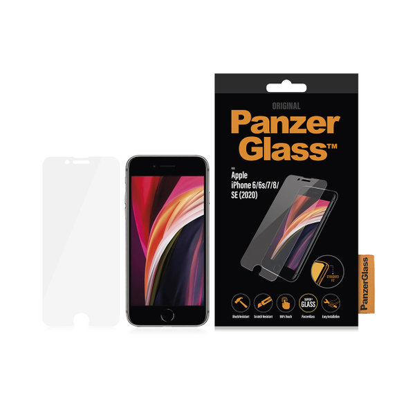 PanzerGlass - Tvrzené Sklo Standard Fit pro iPhone SE 2020, 8, 7, 6s, 6, transparentná