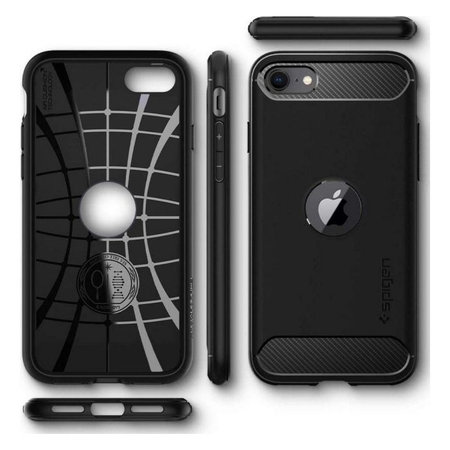 Spigen - Pouzdro Rugged Armor pro iPhone SE 2020 & SE 2022, černá
