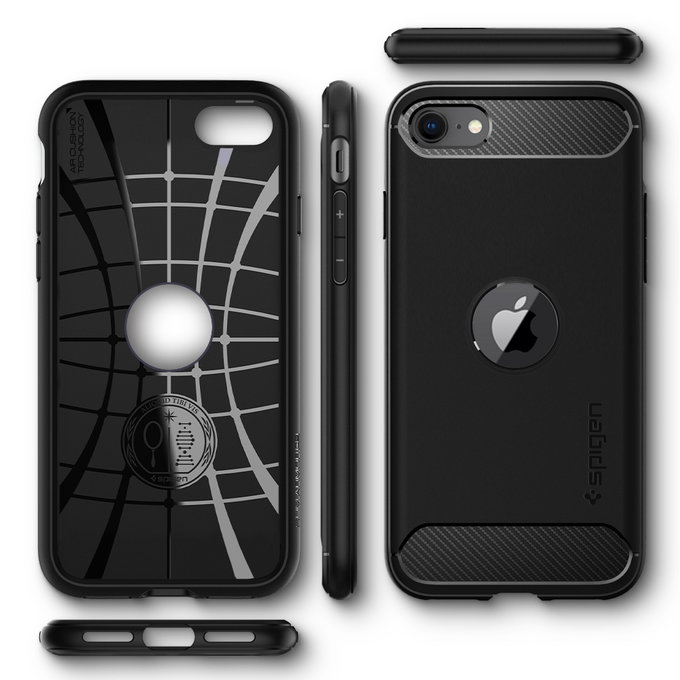 Spigen - Pouzdro Rugged Armor pro iPhone SE 2020 & SE 2022, černá