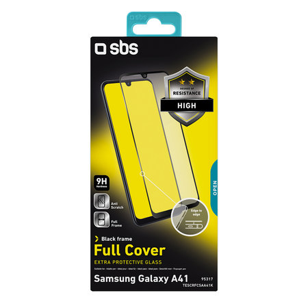 SBS - Tvrzené sklo Full Cover pro Samsung Galaxy A41, černá
