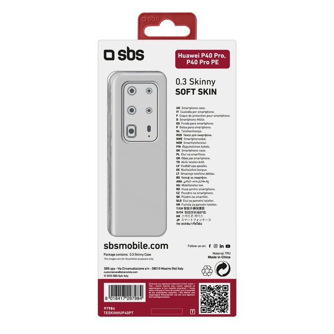 SBS - Pouzdro Skinny pro Huawei P40 Pro, P40 Pro, transparentí