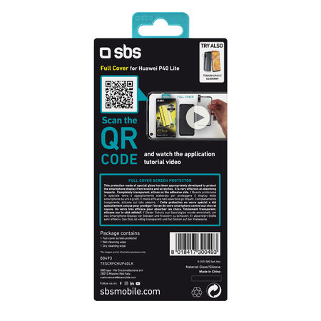 SBS - Tvrzené sklo Full Cover pro Huawei P40 Lite, černá